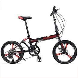 JHNEA Folding Bike JHNEA 20 Inch Folding Bike, 8 Speed Low Step-Through Steel Frame Foldable Compact Bicycle with Comfort Saddle and Rack for Adults, Black-B