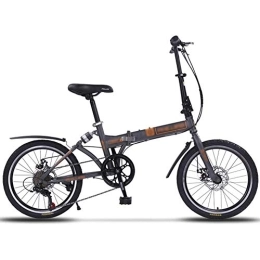 JHNEA Bike JHNEA 20 Inch Folding Bike, Single Speed Low Step-Through Steel Frame Foldable Compact Bicycle with Fenders and Comfort Saddle Urban Riding and Commuting, Gray