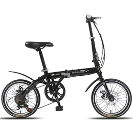 JHNEA Bike JHNEA Folding Bike, Single Speed Low Step-Through Steel Frame Foldable Compact Bicycle with Fenders and Comfort Saddle Urban Riding and Commuting, 14 inch-Black