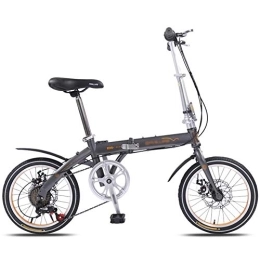 JHNEA Folding Bike JHNEA Folding Bike, Single Speed Low Step-Through Steel Frame Foldable Compact Bicycle with Fenders and Comfort Saddle Urban Riding and Commuting, 16 inch-Gray