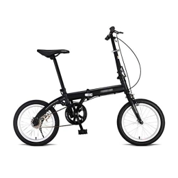 JHNEA Bike JHNEA Single Speed Foldable Bicycle, with Comfort Saddle 16 Inch Folding Bike Low Step-Through Steel Frame Urban Riding and Commuting, Black