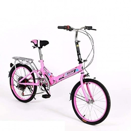 JHTD 20-inch Folding Bike 6-Speed Cycling Commuter Foldable Bicycle Women's Adult Student Car Bike Lightweight Aluminum
