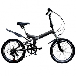 JiaMeng-ZI 20 Inch Lightweight Mini Folding Bike Small Portable Bicycle Adult Student (Black)