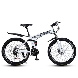 JIAODIE Bike JIAODIE Foldable Mountain Bike 26 Inches, MTB Bicycle with 40 Cutter Wheel, Disc Brake Bicycle Folding Bike Fits Most Adult Teens Etc, White