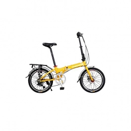 Jinan Bike Jinan 20 Inch Aluminum Alloy Folding Bicycle 7-speed Variable Speed Flywheel Double Disc Brakes Men And Women Road Mountain Small Sports Car Student Bicycle F20 Mango Yellow