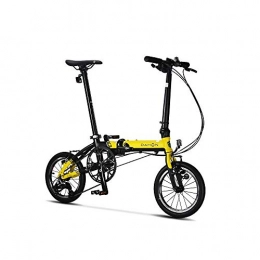 Jinan Bike Jinan DAHON Folding Bicycle 14 Inch 3 Speed Small Wheel Urban Commuter Version K3 Men And Women Bicycle KAA433 Black Yellow (Color : Black Yellow, Size : 14 Inch)