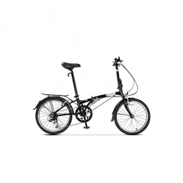 Jinan Folding Bike Jinan DAHON Folding Bicycle 20 Inch 6 Speed Adult Men And Women Leisure Bicycle HAT060 Black / White (Color : Black)