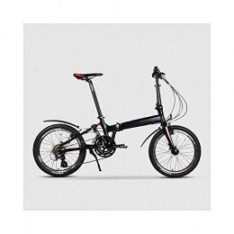 Jinan Bike Jinan Folding Bicycle 20 Inch 24 Speed Aluminum Frame Climbing King And Men And Women FBI-AX1 (Color : Black)