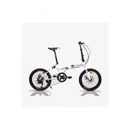 Jinan Bike Jinan Folding bicycle adult men and women variable speed ultra light portable small bicycle 20 inch shock absorber shift (white and black) (Color : White and black)
