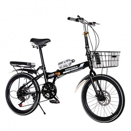JINDAO Bike JINDAO foldable bicycle 20-inch folding bicycles, adult male and female students, adults go to work and ride a small bicycle with a portable trunk (Color : Black)
