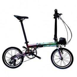Jiyagshu 14/16 Inch Foldable Bicycle, Variable Speed Portable Double Disc Brake, Lightweight City Compact Bike Urban Commuter Portable Bikes 3 Speed Foldable City Bike for Adult/student, 14in