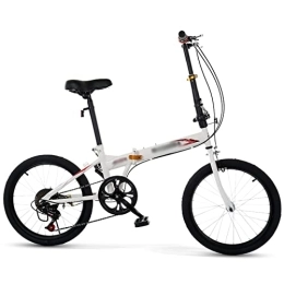 JKGHK Bike JKGHK 20 Inch Folding City Bicycle, 6 Speed Foldable Bicycle Steel Frame Brake Rear Suspension Lightweight Commuting Bike, Front U-Brake Folding Bike for Men Women, A