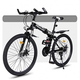 JLFSDB Bike JLFSDB Mountain Bike, Foldable Hard-tail Mountain Bicycles, Carbon Steel Frame, Dual Suspension And Disc Brake, 26 Inch Wheels (Color : Black, Size : 27-speed)