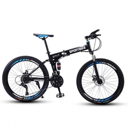 JLFSDB Bike JLFSDB Mountain Bike, Foldable Men / Women Hardtail Bicycles, Carbon Steel Frame, Dual Disc Brake And Double Suspension (Color : Black, Size : 21 Speed)