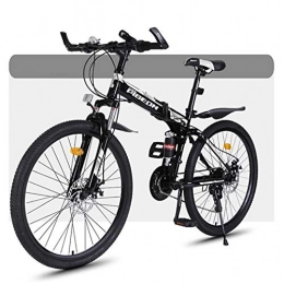 JLFSDB Folding Bike JLFSDB Mountain Bike, Foldable MTB Bicycles, Full Suspension And Dual Disc Brake, 26 Inch Spoke Wheels (Color : Black, Size : 27-speed)