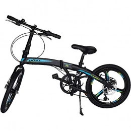 JQ-LOVE Folding Bike JQ-LOVE Folding Bike 20 Inch, Folding Bike for Ladies And Men - 20" Fold Up City Bike 6 Speed Lightweight Cycle, Foldable Aluminum Stable Steel 6 Speed Road Bike Racing, Bicyc Folding Pedal