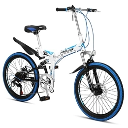 Jrechio Bike Jrechio 22 Inch Cross Country Folding Mountain Bike for Teenagers Students (Color : Blue) sunyangde