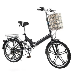 JTBDWOSK Folding Bike JTBDWOSK Folding Wheel Portable Folding Bike 16 / 20 Inch Carbon Steel 7 Gear with Shock Absorption Easy To Fold for City And Camping, 16 inches