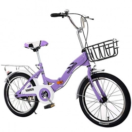 JTYX Bike JTYX Folding Bicycle Children Students Boys and Girls Adult Mini Portable Lightweight Folding Bike with Taillights Basket Luggage Rack Adjustable Seat, 18 / 20 / 22 Inches