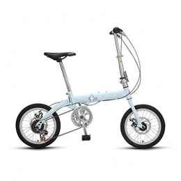 Jue Folding Bike Jue Folding Bikes Bicycle Foldable Bicycle Ultra-light Portable Small 16-inch Bicycle For Men And Womenv (Color : Blue, Size : 125 * 86cm)