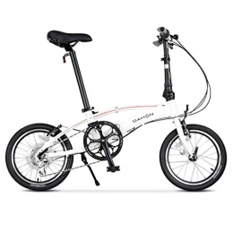 Jue Bike Jue Folding Bikes Bicycle Folding Bicycle Unisex 16 Inch Small Wheel Bicycle Aluminum Alloy Portable 8-speed Bicycle (Color : White, Size : 126 * 35 * 105cm) (Color : White)