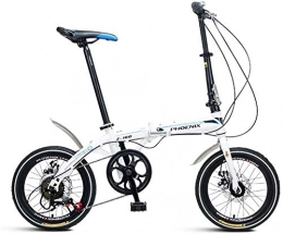 Jue Folding Bike Jue Folding Bikes Folding Bicycle 16 Inch Bicycle Lightweight Adult Men And Women Outdoor Folding Bicycle (Color : White, Size : 130 * 30 * 83cm) (Color : White)