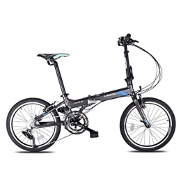 Jue Folding Bike Jue Folding Bikes Folding Bicycle 16-speed Aluminum Alloy Bicycle 20 Inch Adult Men And Women Student Ultra-lightweight Bicycle (Color : Gray, Size : 20inches)