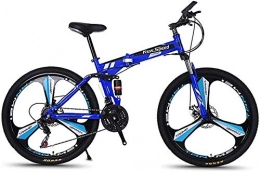 June Bike June Adult Mountain Bike Folding 21 / 24 / 27 Speeds Off-Road Bike 26-inch Magnesium Alloy Wheel Bicycles With Shock Absorber Front Disc And Disc Brake, Blue, 21S Yellow2