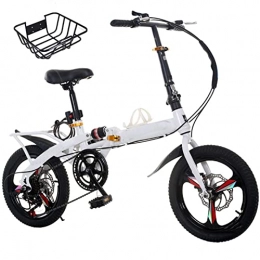 JustSports Folding Bike JustSports Folding Bikes 16 Inch Foldable Bicycle Variable Speed Ultra-light and Portable Bicycle can be Put in the Trunk for Men's and Women's Unisex's