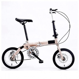 JustSports1 Bike JustSports1 14 Inchfolding Bikes Bicycle City Folding Bicycle Ultra Light and Portable Foldable Beach Bike Variable Speed Disc Brake Bicycle for Adults Children Students Men and Women