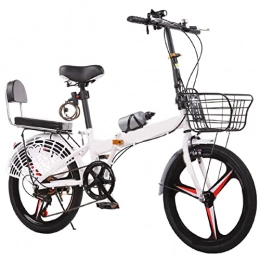 JustSports1 Folding Bike JustSports1 Folding Bicycle City Tandem Folding Bicycle 20 Inch Single Speed Shock Absorber Bicycle Portable Mountain Bikes for Men and Women Unisex's Student Bike