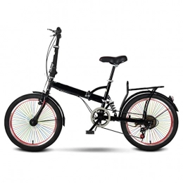 JustSports1 Folding Bike JustSports1 Folding Bicycle Folding Commuter Bicycle 20 Inch Single Speed Variable Speed Shock Bicycle Portable Folding Bicycle for Student Unisex's Adult
