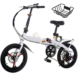 JustSports1 Folding Bike JustSports1 Folding Bikes, 16 Inch Foldable Bicycle Variable Speed Ultra-light and Portable Bicycle can be Put in the Trunk for Men's and Women's Unisex's