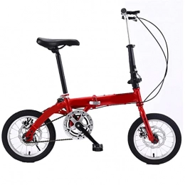 JustSports1 Folding Bike JustSports1 Folding Bikes Bicycle City Folding Bicycle Folding Commuter Bicycle 14 Inch Comfortable Lightweight Bike 7 Speed Disc Brakes with Adjustable Seat Bike Outdoor