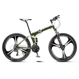 JXJ Bike JXJ 26 Inch Mountain Bike for Adult Teens, High Carbon Steel Full Suspension Frame Folding Bicycles, Dual Disc Brake, 6 Spoke, 21 / 24 / 27 / 30 Speed