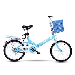 JYCCH Bike JYCCH 20 Inch Folding Bike, Mini Lightweight City Foldable Bicycle Compact Suspension Bike for Adult Men And Women Teens Student Office Worker Urban Environment (Blue)