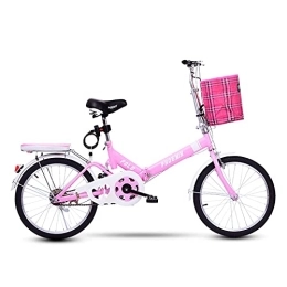 JYCCH Bike JYCCH 20 Inch Folding Bike, Mini Lightweight City Foldable Bicycle Compact Suspension Bike for Adult Men And Women Teens Student Office Worker Urban Environment (Pink)