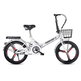 JYCCH Folding Bike JYCCH 20In Folding Bicycle 7 Speed City Compact Bike Carbon Steel Frame Mini Mountain Bike for Adult Men And Women Teens (White)
