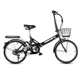 JYCCH Bike JYCCH 7 Speed Folding Bike for Adult Men And Women Teens, 20 Inch Mini Lightweight Foldable Bicycle for Student Office Worker Urban Environment (Black)
