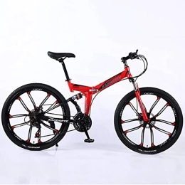 JYCCH Bike JYCCH Mountain Bike, Adult Folding Mountain Bike 26 Inch 27Speed Variable Speed Road Bicycle Cycling Off-road Soft Tail Bicycle Men Women Outdoor Sports Ride BU 3 wheels- 26" 21SPD (Rd 10 Wheels 26)
