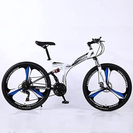JYCCH Mountain Bike,Adult Folding Mountain Bike 26 Inch 27Speed Variable Speed Road Bicycle Cycling Off-road Soft Tail Bicycle Men Women Outdoor Sports Ride BU 3 wheels- 26" 21SPD (Wt 3 Wheels 26)