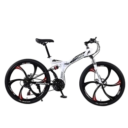 JYCCH Bike JYCCH Mountain Bike, Adult Folding Mountain Bike 26 Inch 27Speed Variable Speed Road Bicycle Cycling Off-road Soft Tail Bicycle Men Women Outdoor Sports Ride BU 3 wheels- 26" 21SPD (Wt 6 Wheels 24)