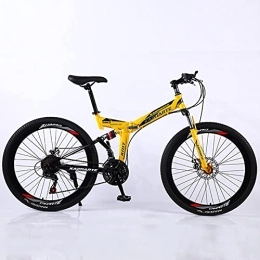 JYCCH Bike JYCCH Mountain Bike, Adult Folding Mountain Bike 26 Inch 27Speed Variable Speed Road Bicycle Cycling Off-road Soft Tail Bicycle Men Women Outdoor Sports Ride BU 3 wheels- 26" 21SPD (Yl 40 Wheels 24)