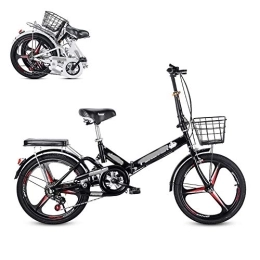 JYCTD Folding Bike JYCTD Folding Adult Bicycle, 20-inch 6-speed Variable Speed Integrated Wheel, Free Installation Commuter Bicycle, Adjustable and Comfortable Seat Cushion