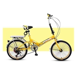 JYCTD Folding Bike JYCTD Folding Adult Bicycle, 20-inch Shock-absorbing Portable Bicycle, 6-speed Adjustment, Suitable for Male and Female Student Walking Bicycles (including Gift Packs)