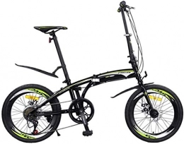 JYD Bike JYD Bike folding bike, 20-inch 7-speed folding bike alloy lightweight commuter City Caravan Bicycle Ultra-light portable bike 6-24, Green (Color : Grün)