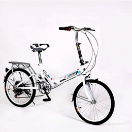 JYFXP Bike JYFXP 20-inch Folding bike 6-speed Cycling Commuter Foldable bicycle Women's adult student Car bike Lightweight aluminum frame Shock absorption-E 110x160cm(43x63inch)