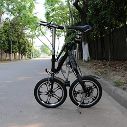 JYPCBHB Folding Bike JYPCBHB Folding Bike Mountain Bike Single SpeedDual Disc Brake Spoke Wheels Bike, Dual Suspension, For Adult Outdoor Riding Can Be Placed In The Trunk Of The Car16Inch black