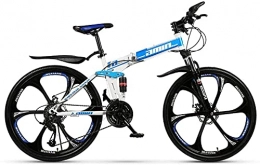 JZTOL Folding Bike JZTOL Folding Mountain Bike, Outdoor Off-road 26-inch 21-speed Dual-shock Integrated Pedal Bike, Suitable For Mountain And Road (Color : Ldldpbl, Size : 26ycx17yc)