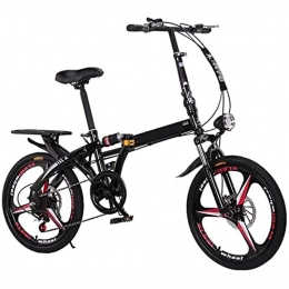 Kaidanwang Folding Bicycle Speed Mountain Bike Male and Female Adult Scooter with Double Shock Absorption One Wheel (Color : Black, Size : 20inch)